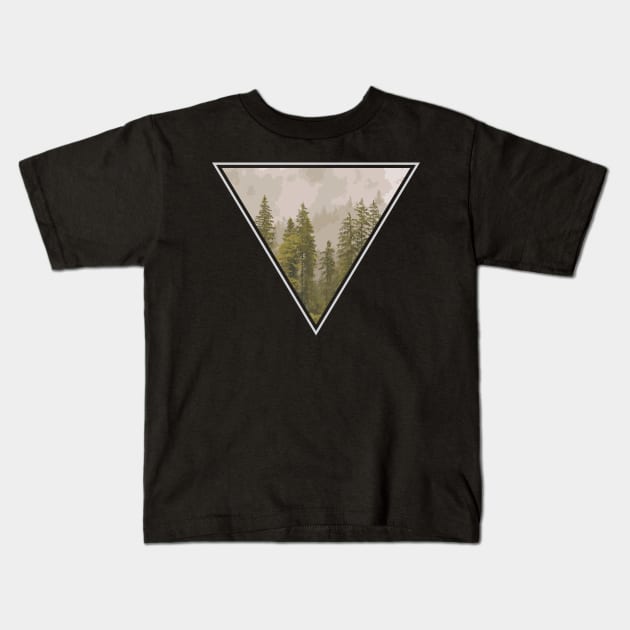 Triangle Forest Lover Backpacker Adventure Outdoor Nature Trip Camper Design Gift Idea Kids T-Shirt by c1337s